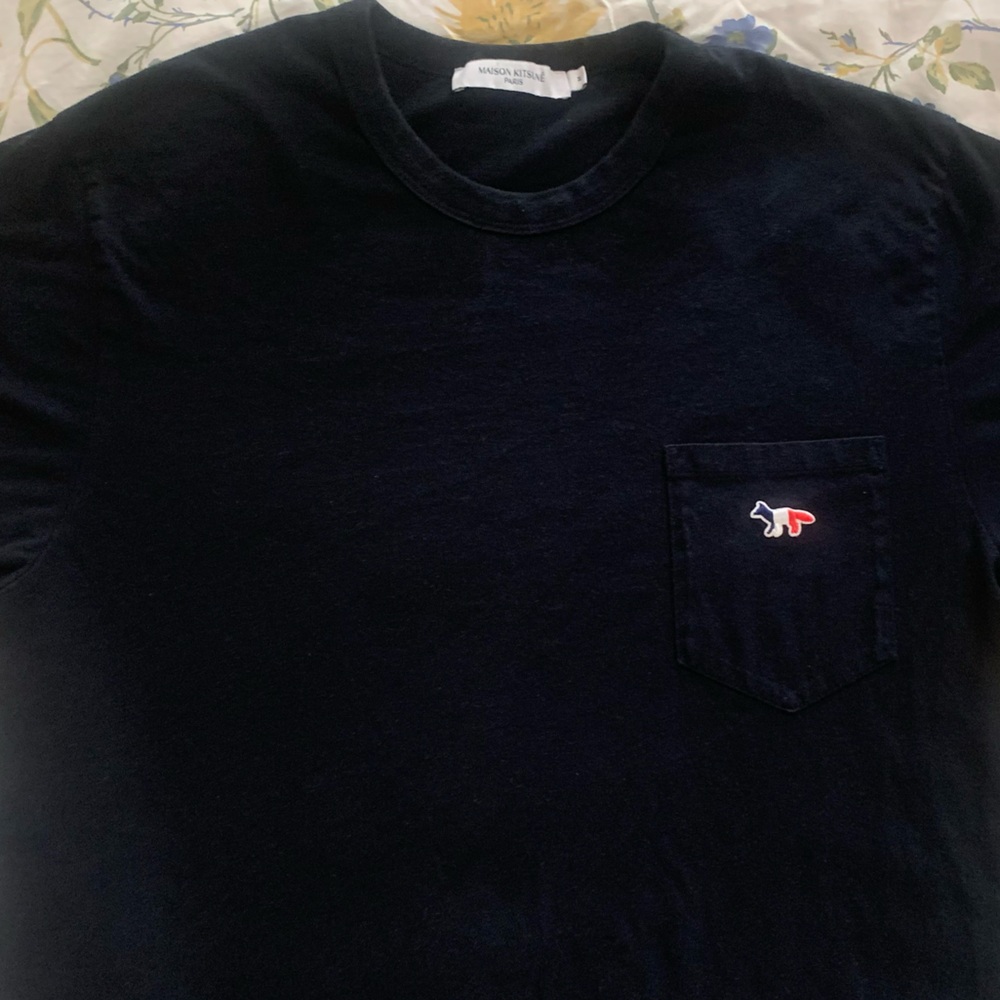 Men's Black T-Shirt Maison Kitsuné Paris